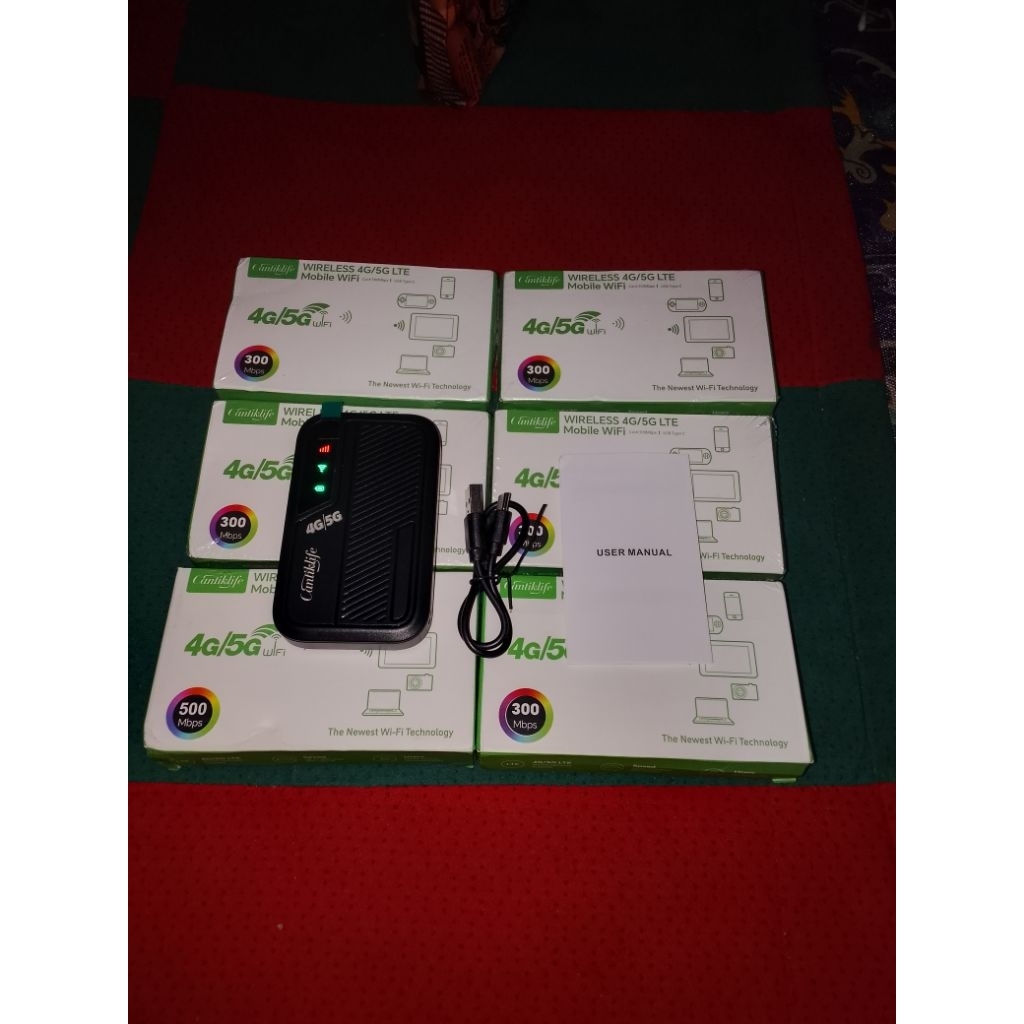 Modem WiFi Miseni Portabel M23 Hitam - 4G/5G support,150Mbps,battery 2100 mahh bisa buat 10 device