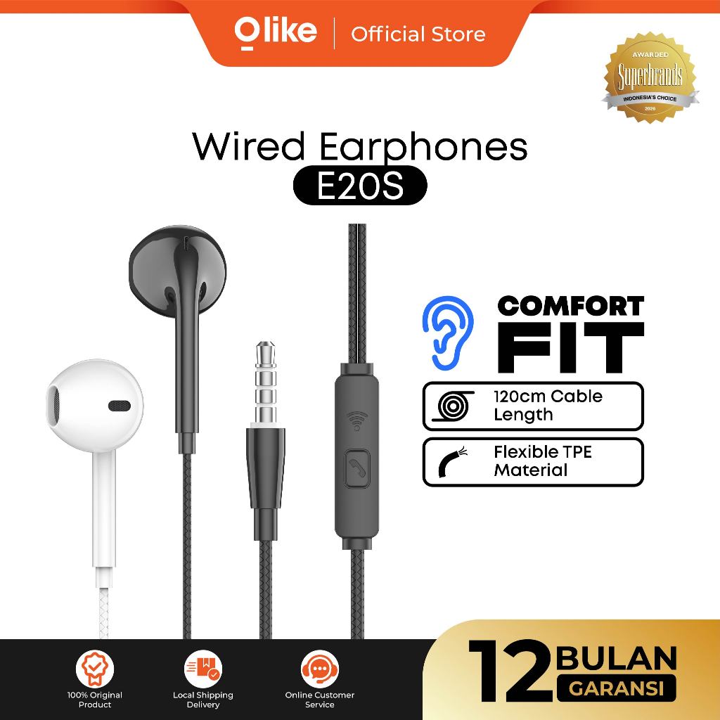 Olike Headset Handsfree 3.5mm Wired Earphone + Mic For Android Iphone E20S E20C E20L Earphone Lightning Jack Audio Type C