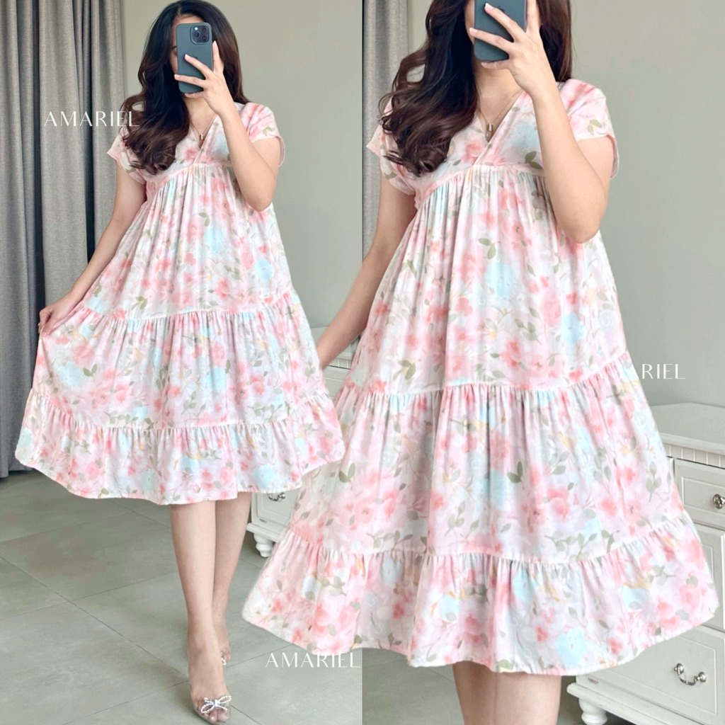 Amariel Sharin Dress Daster Nyaman Adem Bumil Friendly