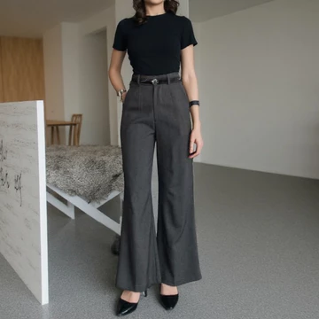 ETTA PANTS Semi Flared Celana Highwaist Wanita Kulot Loose Pants Panjang Formal Bahan Kerja
