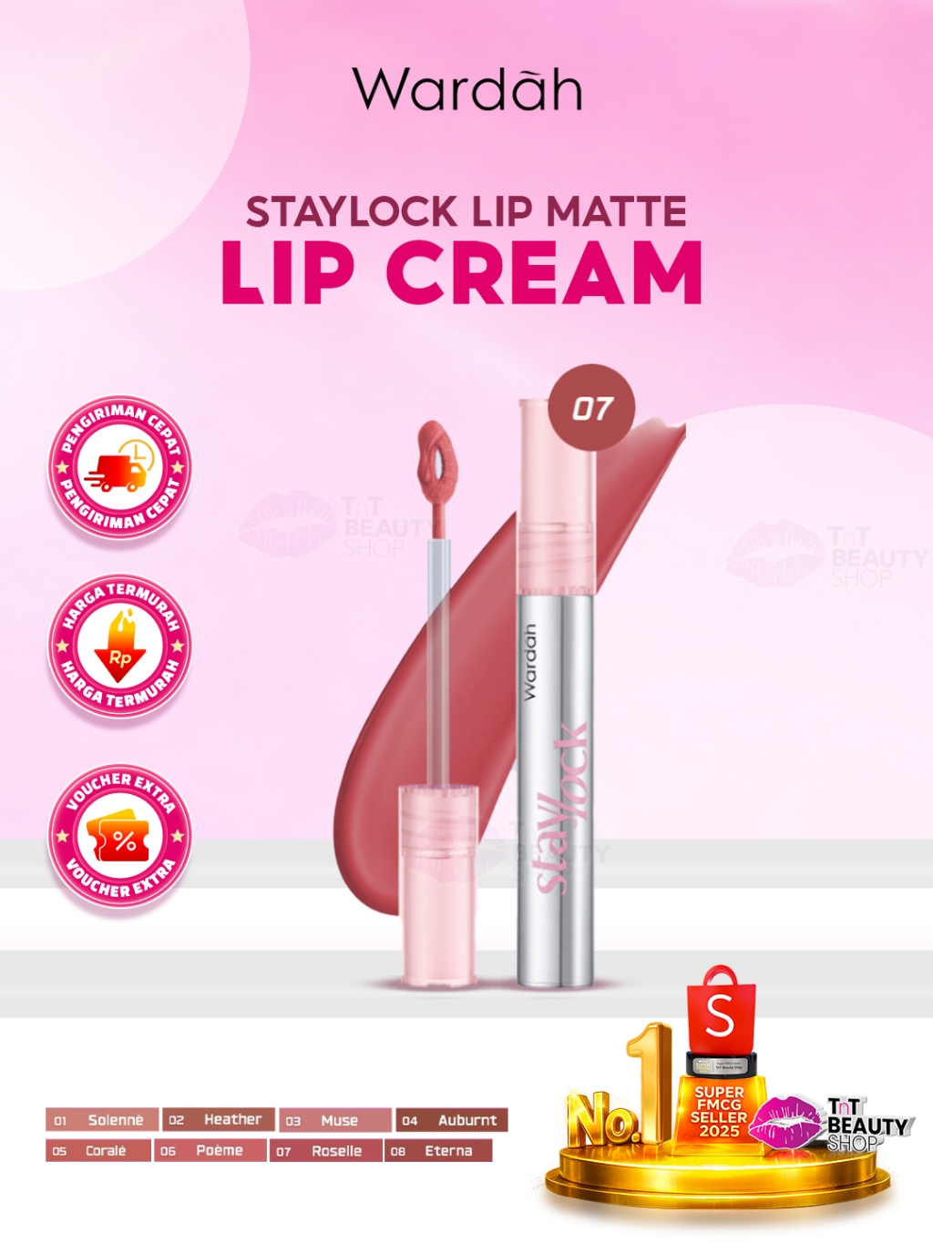 Jual Wardah Staylock Lip Matte 20H+ Long lasting Lip Cream Intense ...