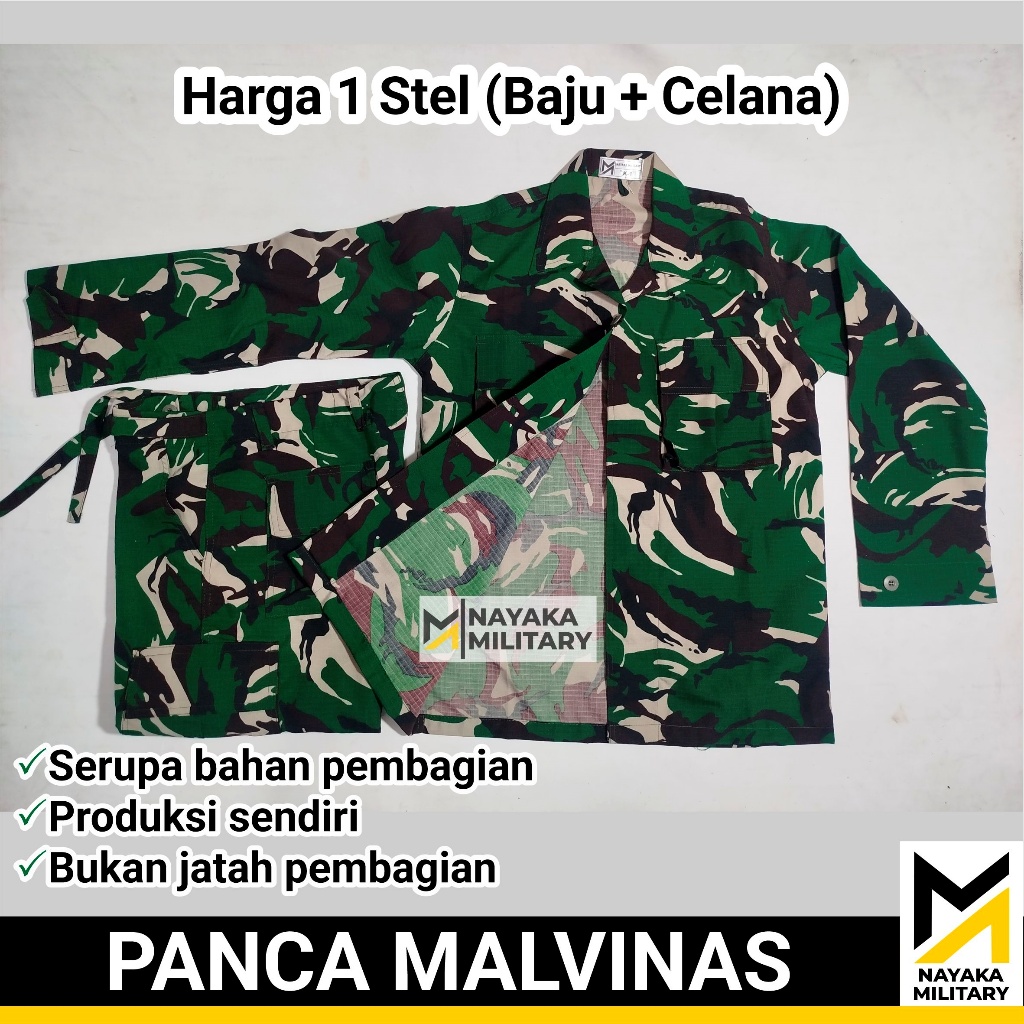 Jual Seragam PDL Panca Prima Produksi Setelan Baju Loreng TNI Tentara ...