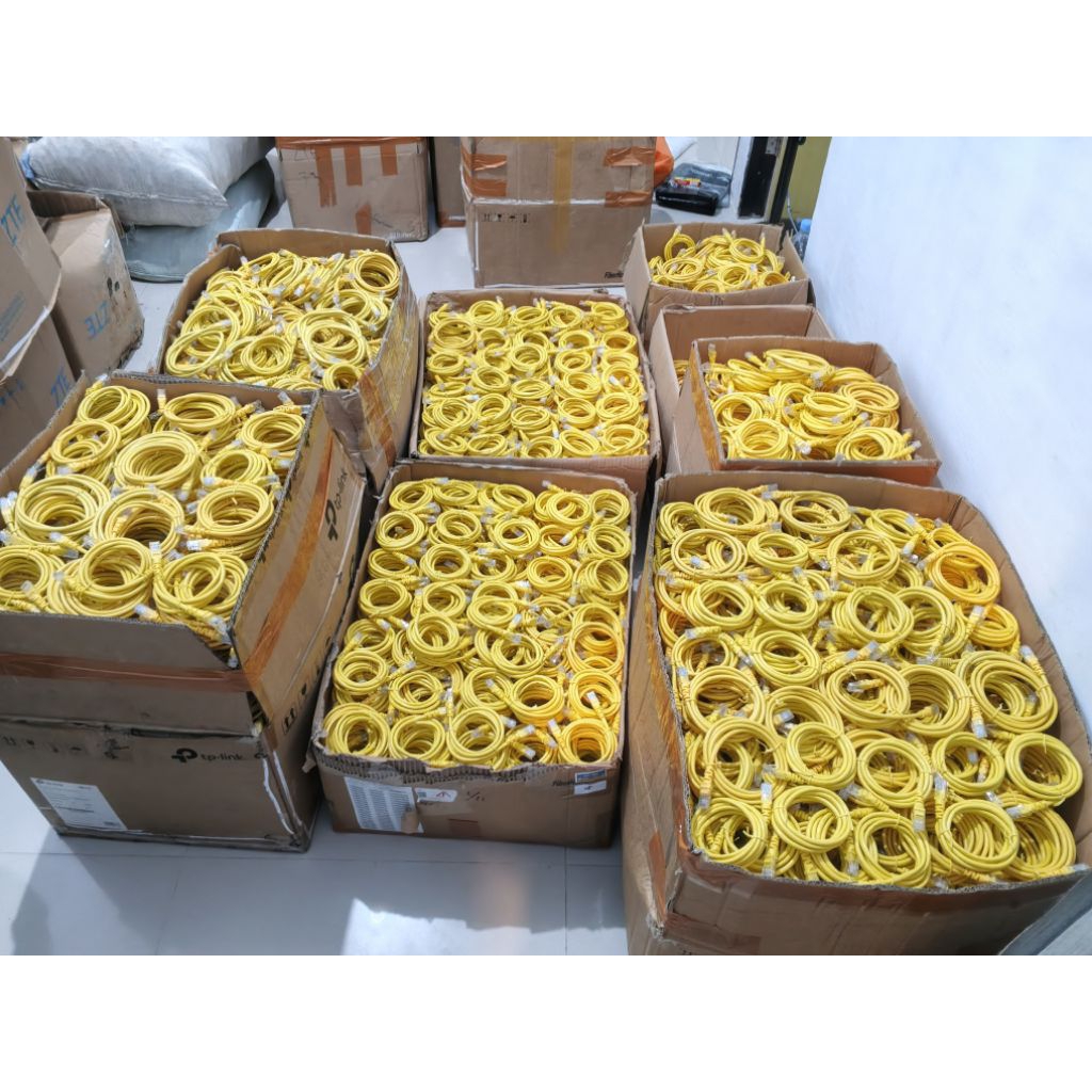 Jual ( *READY STOK* ) NEW Kabel LAN kuning (1,5 Meter) Cat 5E UTP 8 PIN ...
