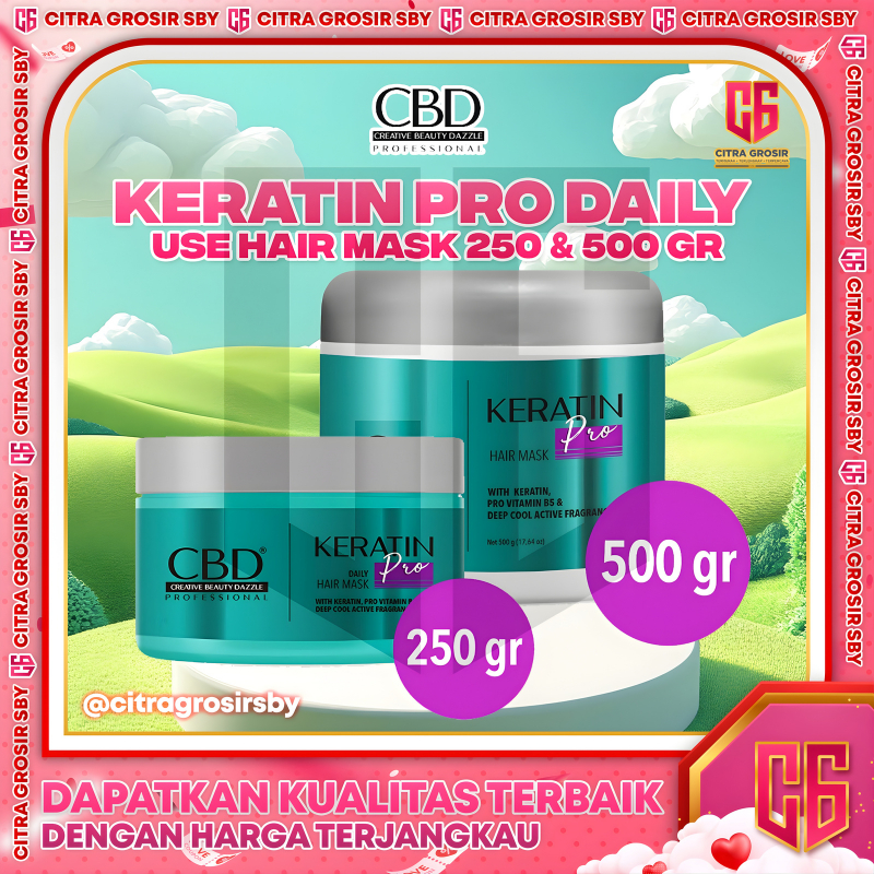 Jual CBD Professional Keratin Pro Daily Use Hair Mask Treatment 500gr ...