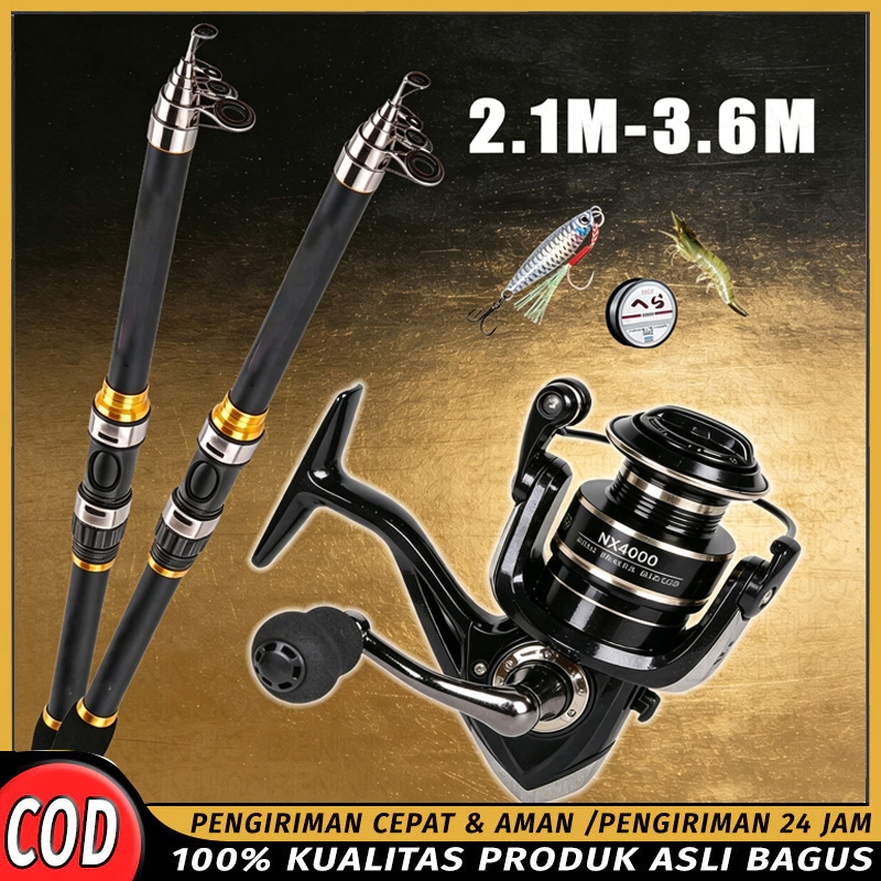 Alat Memancing Lengkap 5 SET NX1000-7000 Joran Pancing Kombo Fishing Set Rod Dan Reel 2.1-3.6M Joran Pancing Set Pancing Lengkap Murah Pancing 1 Set Untuk Pemula