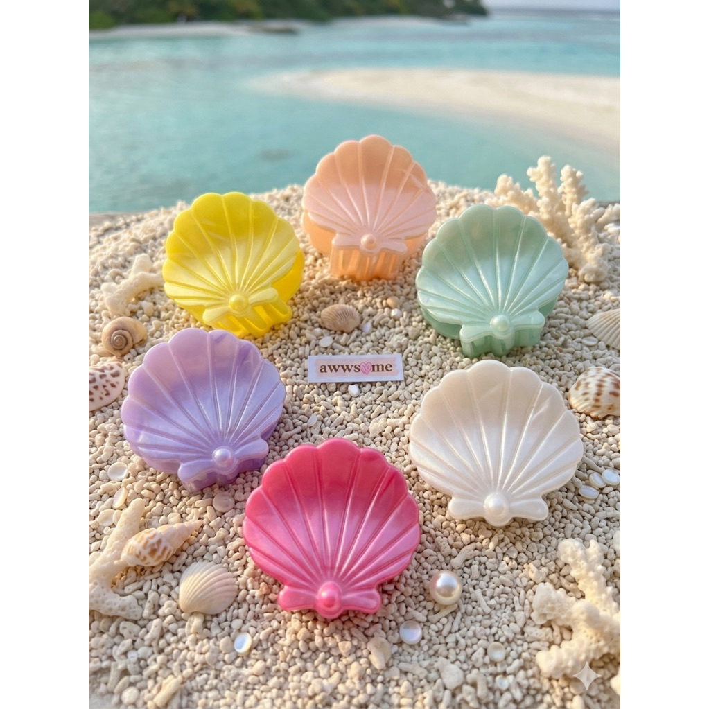 Jual Awwsome jepit rambut sea & beach edition bentuk Shell pearl fish ...