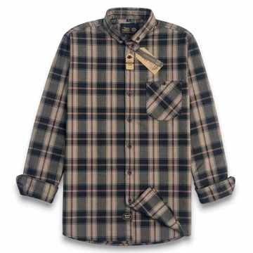 Kemeja Flanel Premium Pria Lengan Panjang Lembut Tebal Tidak Berbulu Motif Casual Brill