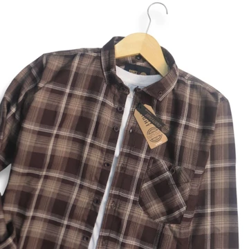 Kemeja Flanel Premium Pria Lengan Panjang Lembut Tebal Tidak Berbulu Motif Casual Brill