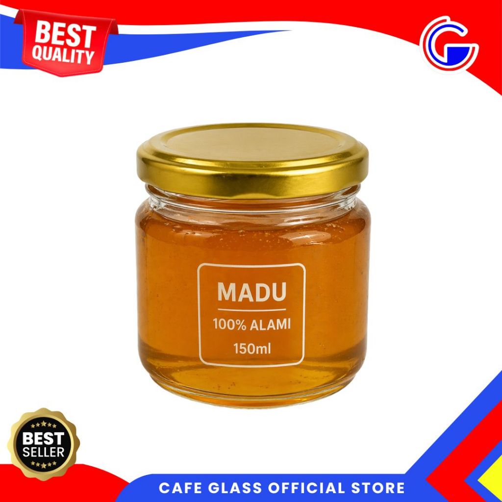Botol Selai Kaca 150ml - Toples Kaca Aesthetic Tutup Ulir - Toples Kaca Kecil