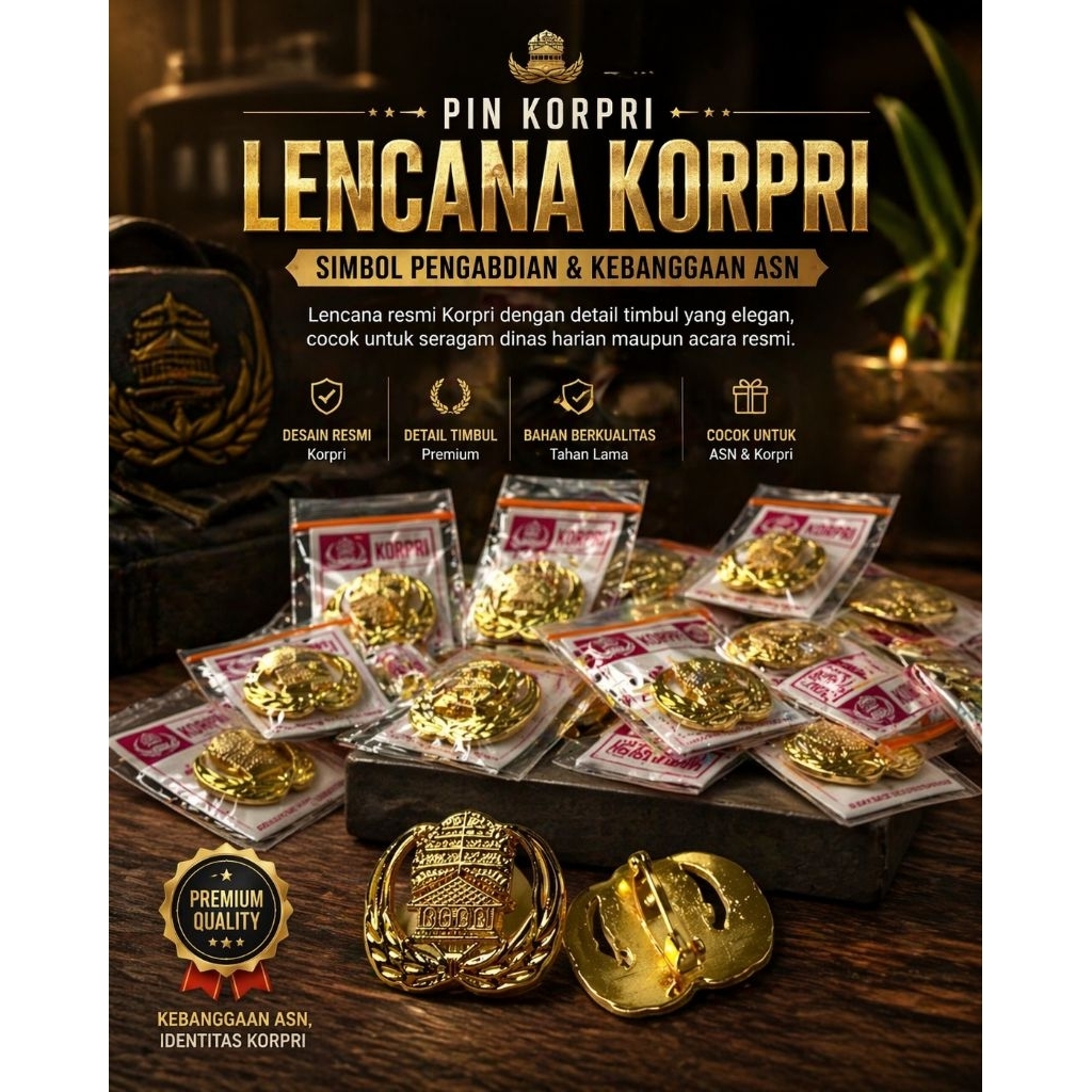 Jual Pin Korpri - Lencana Korpri - Pin PNS - Pin PPPK - Pin korpri ...