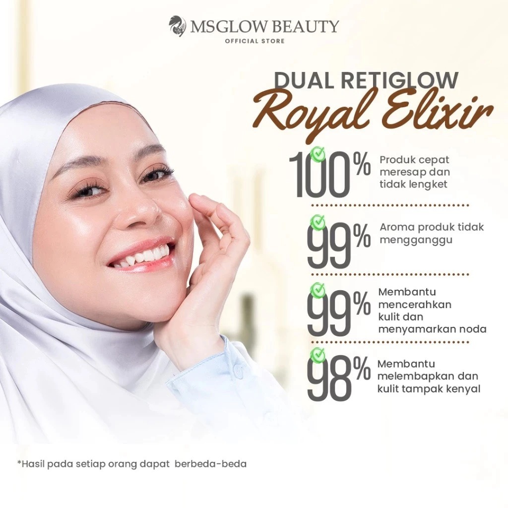 Jual Ms Glow Dual Retiglow Royal Elixir - Mencerahkan dan Mengencangkan ...