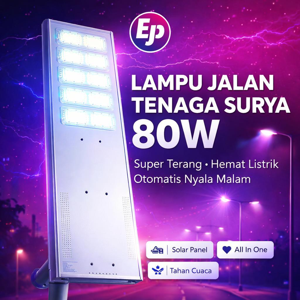 Jual LIGHTRONIC Lampu Jalan Tenaga Surya 80W Lampu PJU Solar Cell All ...