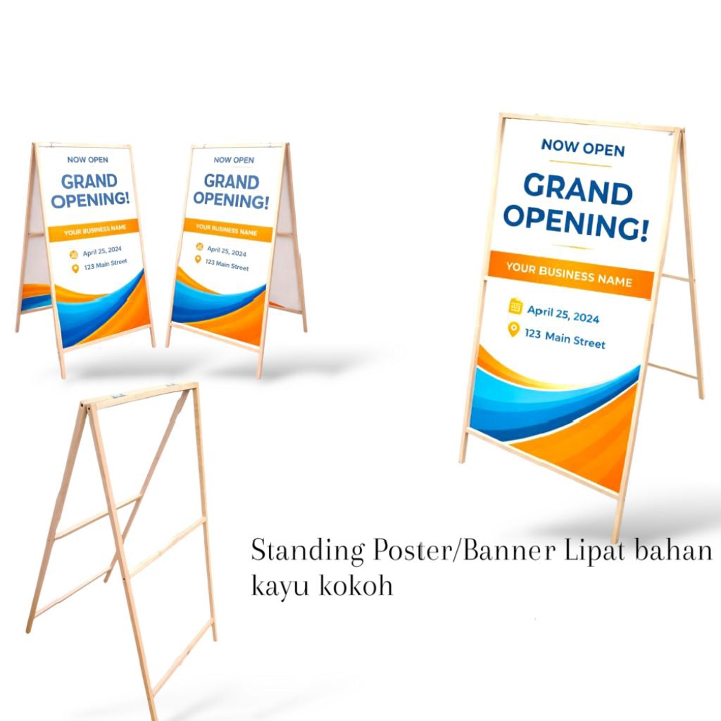 Jual STANDING rak banner dan POSTER 2 sisi BAHAN KAYU KOKOH EASEL ...