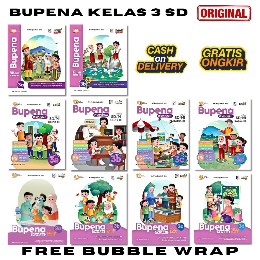 Jual Buku Bupena 3A 3B 3C 3D Revisi PM Kelas 3 SD/MI Penerbit Erlangga ...