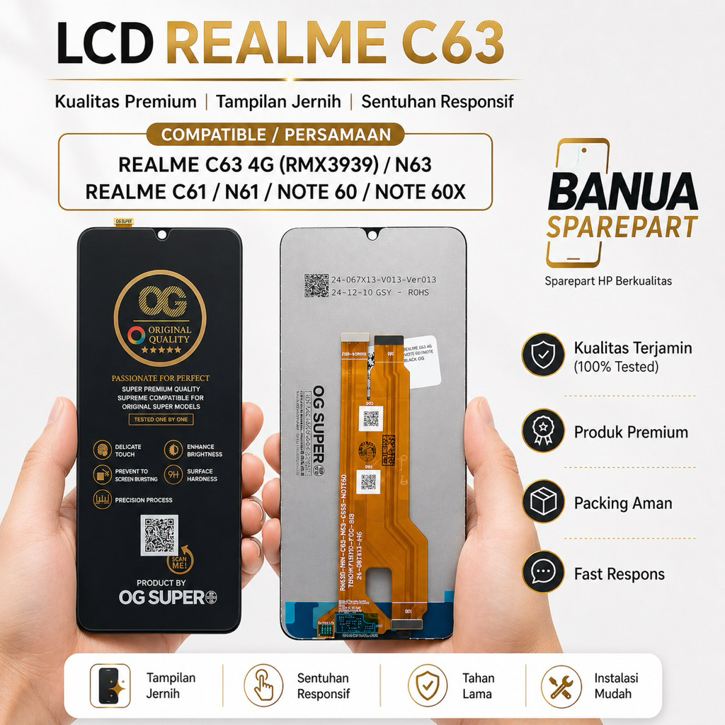 Jual LCD REALME LCD TOUCHSCREEN REALME C63 / N63 / note 60 / NOTE 60X ...