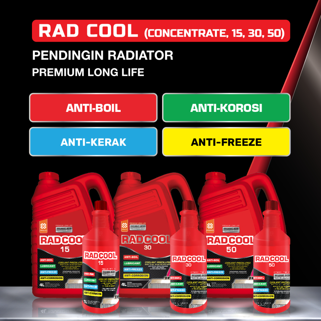 Jual Radiator Coolant PRIMO Rad Cool 15 Ready To Use 1 L MERAH | Shopee ...