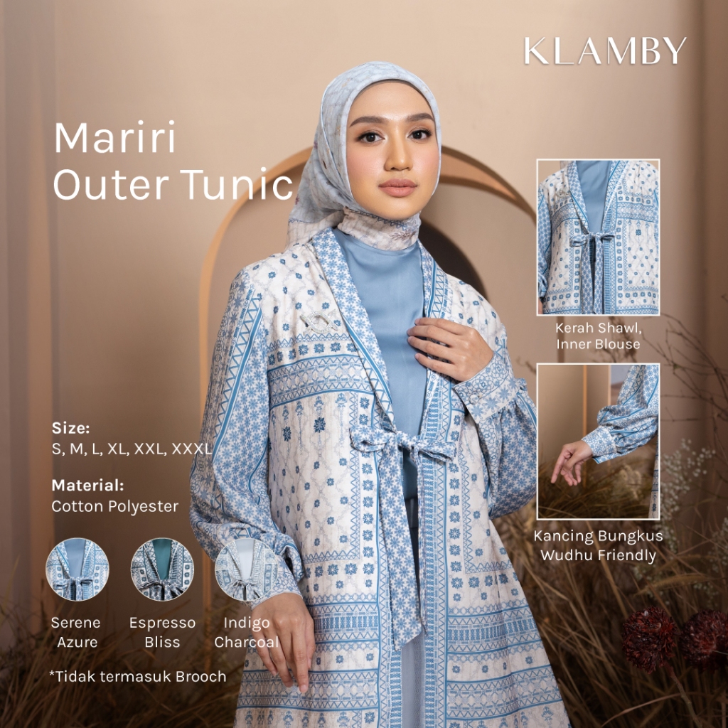 Jual Klamby - Mariri Outer Tunic Serene Azure | Shopee Indonesia