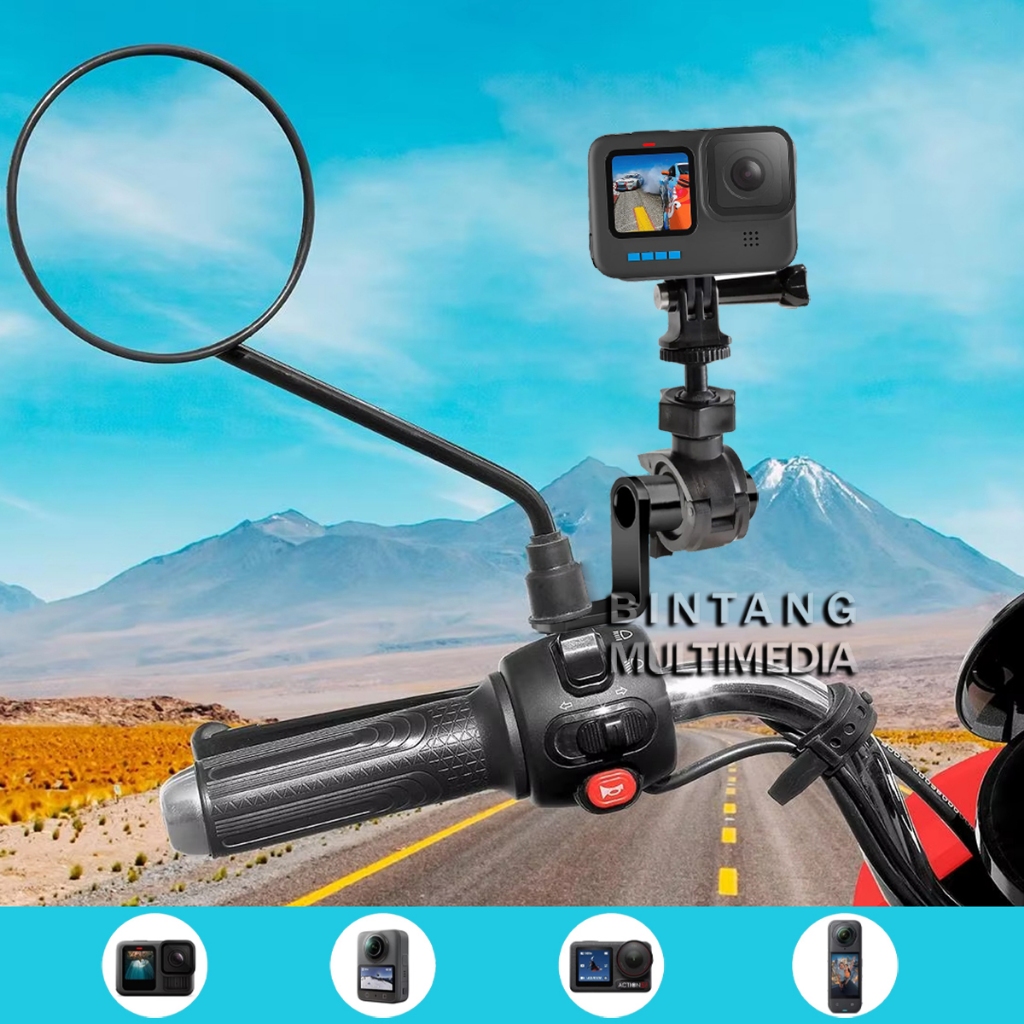 Jual 2in1 Holder Action Camera Spion Motor & Stang – Bracket Mount ...