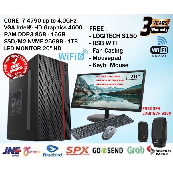 Jual FULLSET PC Komputer INTEL CORE i7-4790 4,0GHz|RAM 16GB|SSD NVME ...