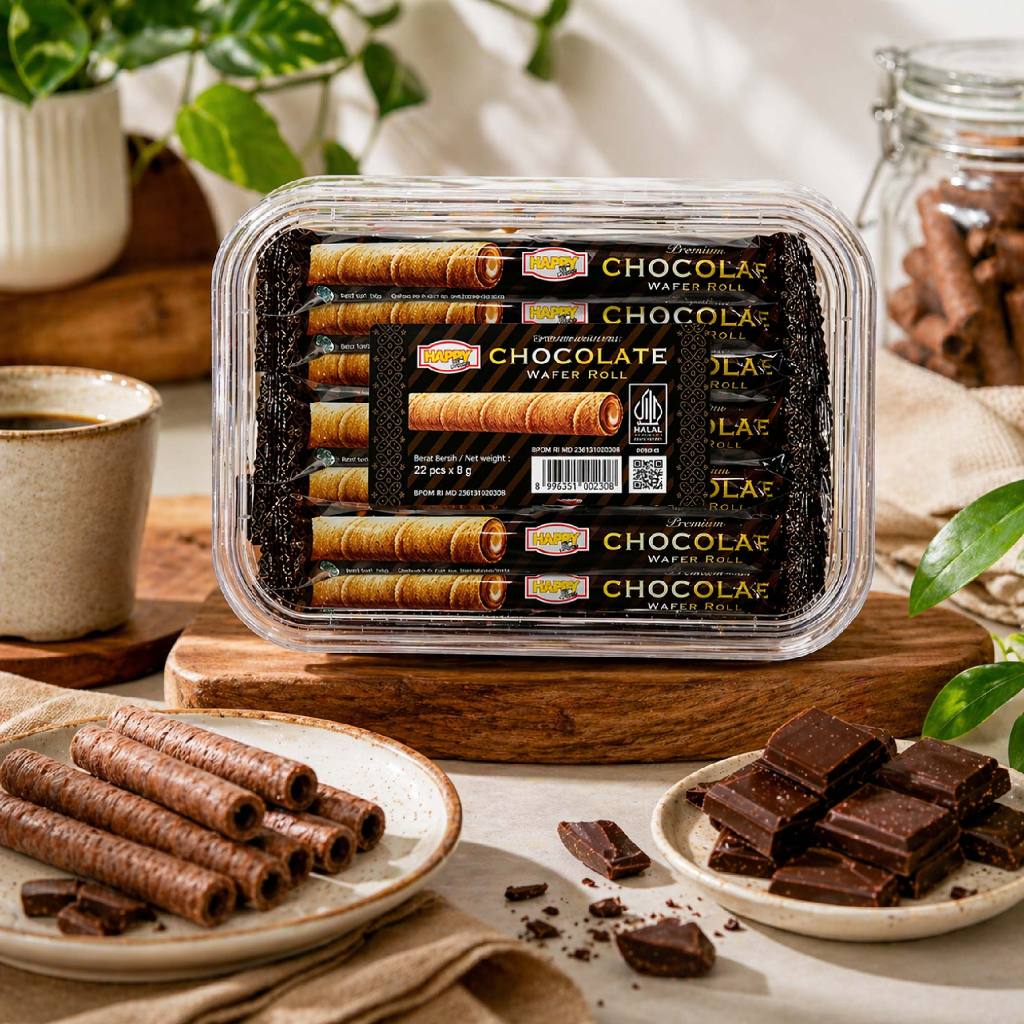 Jual HAPPY TIME - Cigar Astor Premium Chocolate Wafer Roll (1 Container ...