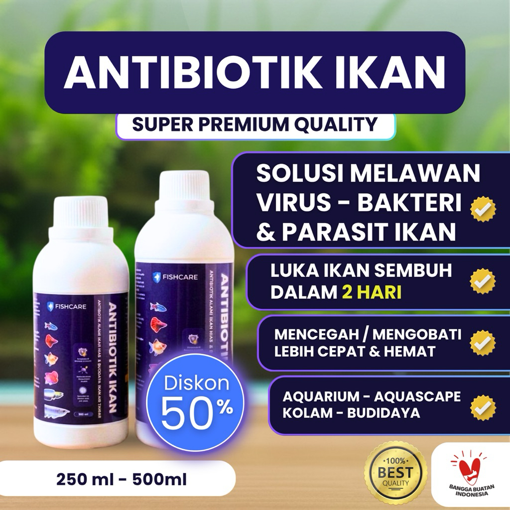 Jual Fishcare - Obat Ikan Antibiotik Alami 250ml 500ml Obat Ikan Hias ...