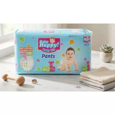 Pampers baby happy Ukuran M/Baby Happy Fit Pants Dry 12 Jam Popok Celana M32