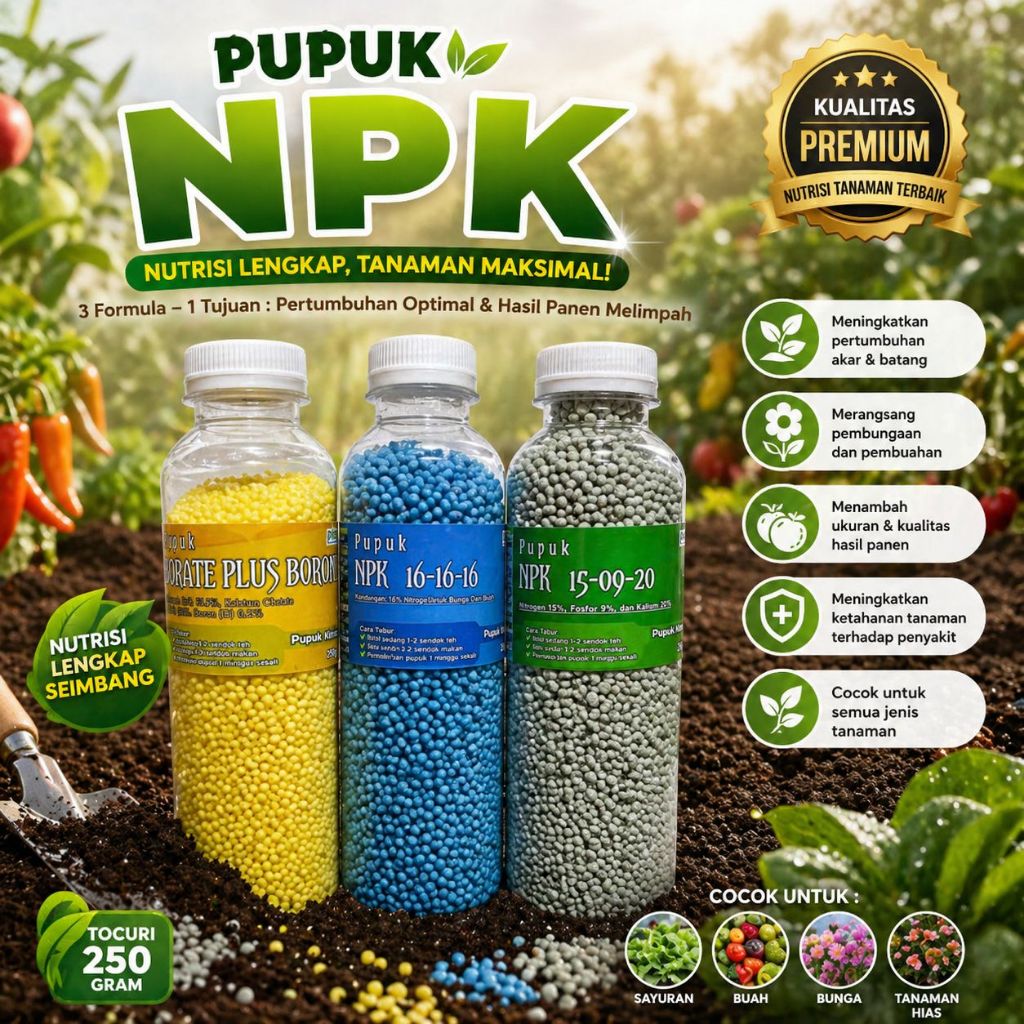 Pupuk Npk Mutiara Kemasan botol 300 || PHS GARDENING SOLUTION