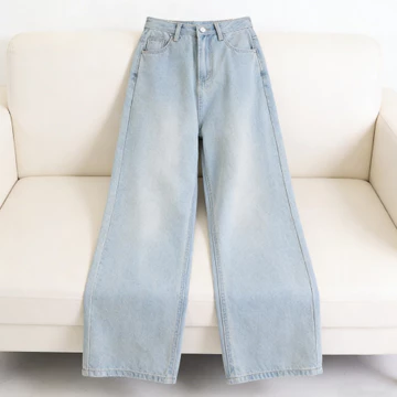 Elegan.Girl Bigsize Celana Panjang Wanita Jeans Retro High Waist Korean Style Highwaist Kulot