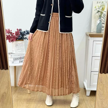 Rok (BRUKAT) Plisket Wanita Pleated Skirt Rok Brukat Rok Pesta Rok Borkat Premium