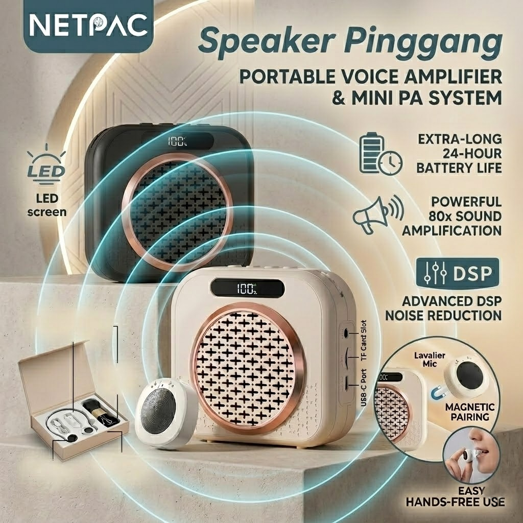 Jual NETPAC Loudspeaker Pinggang Portable Mini Bluethooth Dengan ...