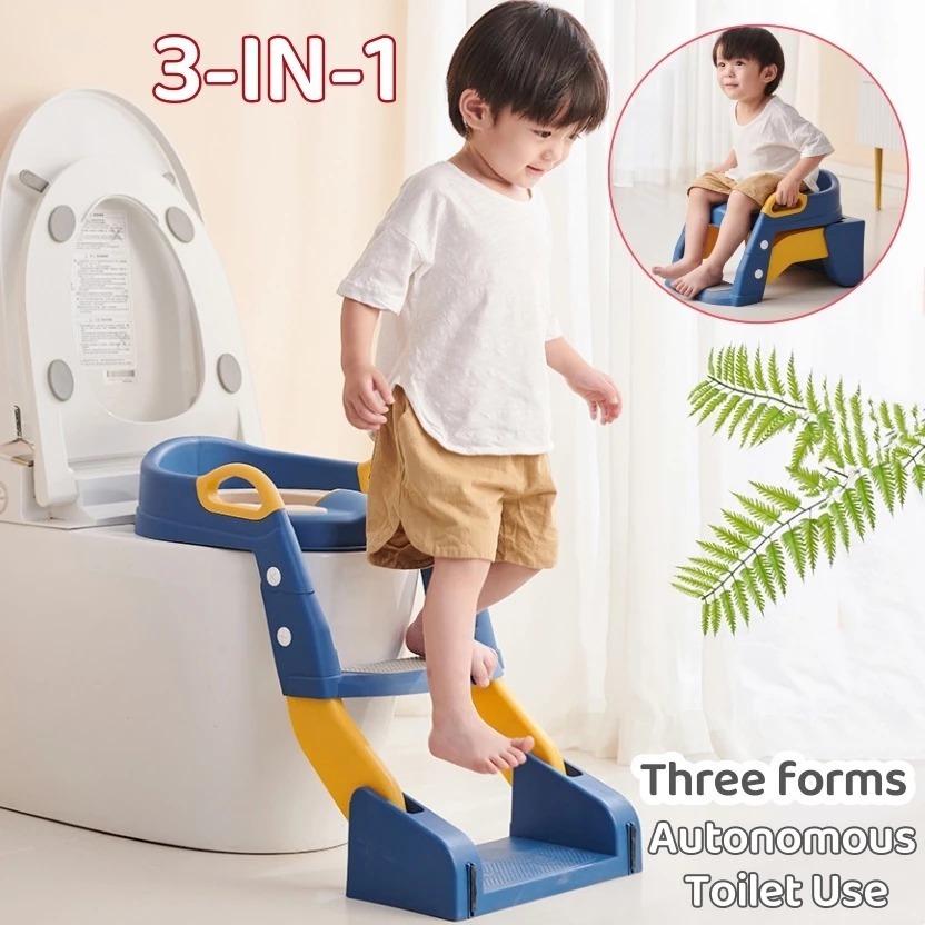 Alby Mart 3 in 1 Baby Potty Seat Chair Toilet Training Pispot Potty Ladder Anak Toilet Duduk Anak Dengan Urinoir