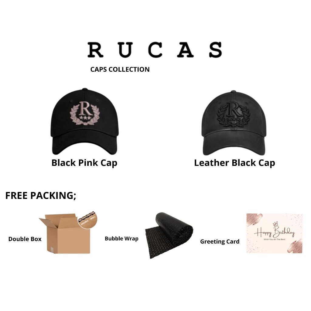 Jual [ORIGINAL] RUCAS Crown Black Leather Cap | Shopee Indonesia