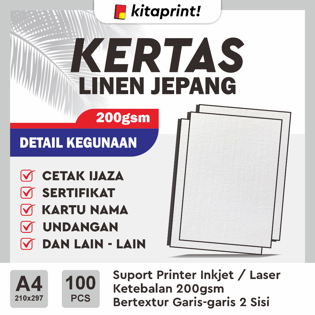 Jual Kertas Linen A4 Putih 200gsm Ideal untuk Ijasah, Sertifikat, dan ...