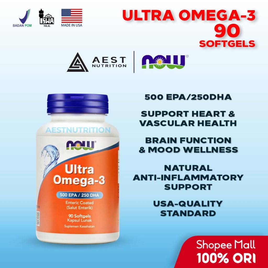 Jual NOW Ultra Omega 3 90 Softgels 500 EPA / 250 DHA Minyak Ikan ...