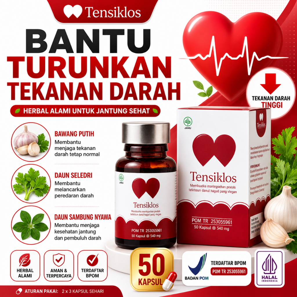 Tensiklos kapsul herbal tekanan darah tinggi hipertensi bpom