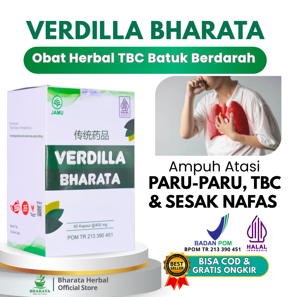 Verdilla Bharata Obat Paru Paru - TBC - Batuk Berdarah - Sesak Nafas Brokitis BPOM & Halal