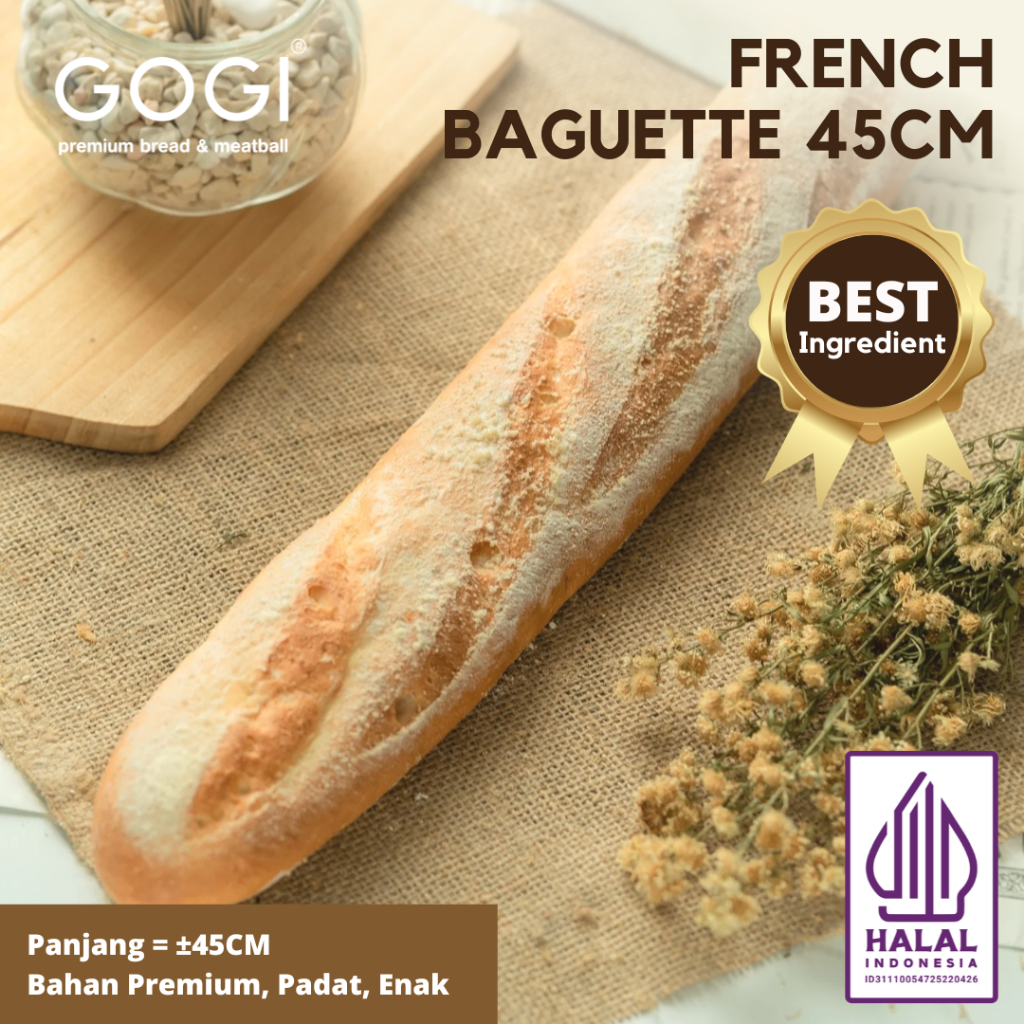 Jual Isi 1 Pcs Roti French Baguette 45cm / Baguette Bread / Roti ...