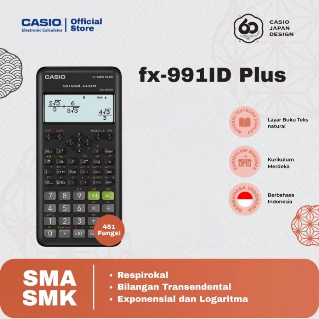 Casio Calculator Kalkulator Scientific ClassWiz untuk SMA / SMK / Universitas / Kuliah  FX 991 ID - FX 991 ES Plus - FX 570 ES plus - FX 991 CW IPA Sc (5)