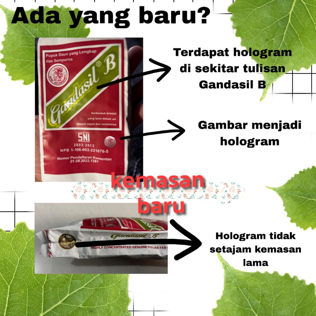 GANDASIL B - PUPUK TANAMAN BUNGA DAN BUAH 500GR
