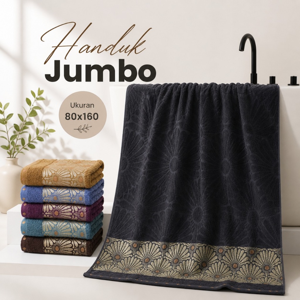 Handuk Mandi Jumbo Katun Ohanna Ukuran 80x160cm - Sandy Coll