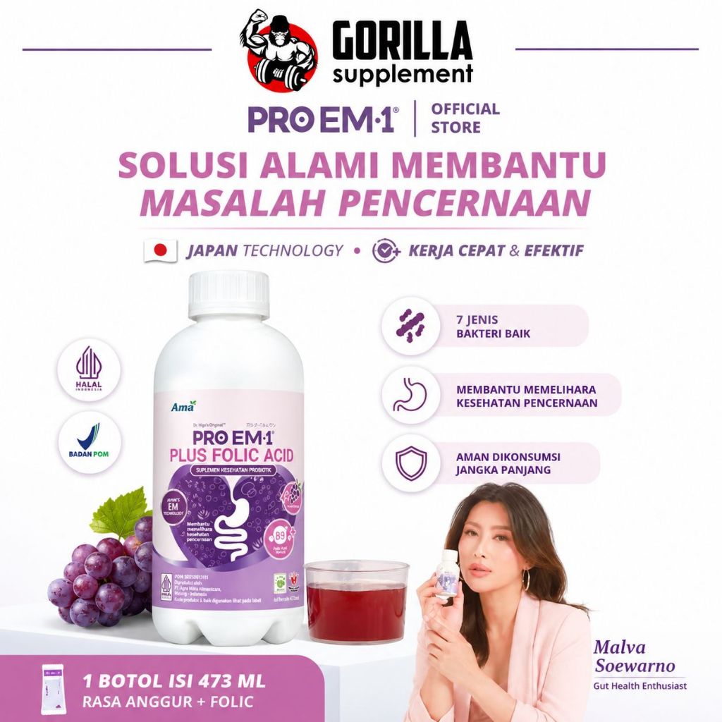 Jual PRO EM•1 Plus Folic Acid Pregnancy & Breast-Feeding Supplement ...