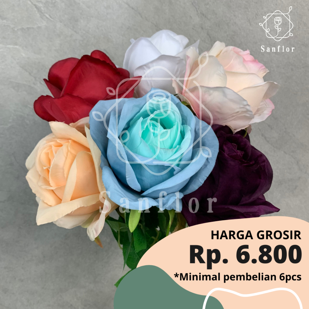 Jual ANNA ROSE K1/ BUNGA MAWAR ARTIFICIAL/ TANAMAN HIAS PLASTIK/ HIASAN ...