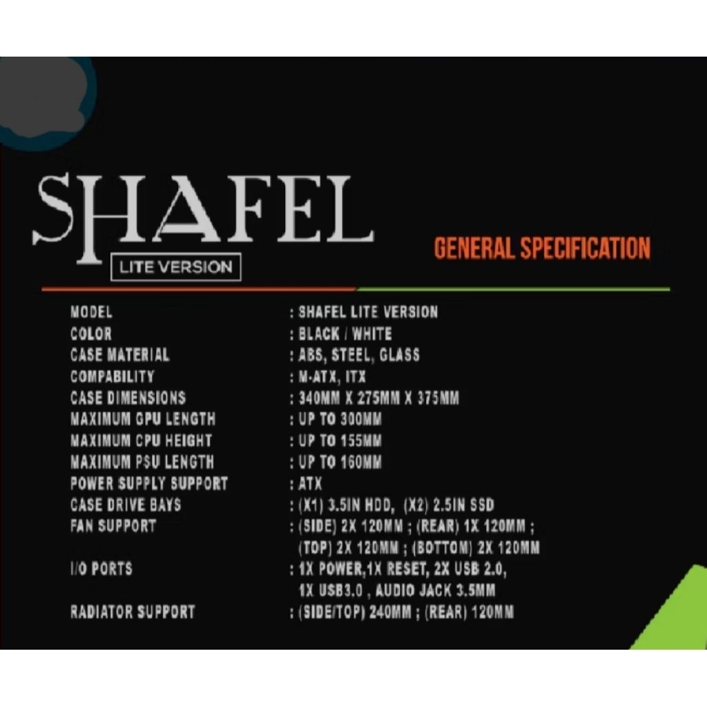 Jual Casing Cube Gaming Shafel Lite Version mATX Case Tempered Glass ...