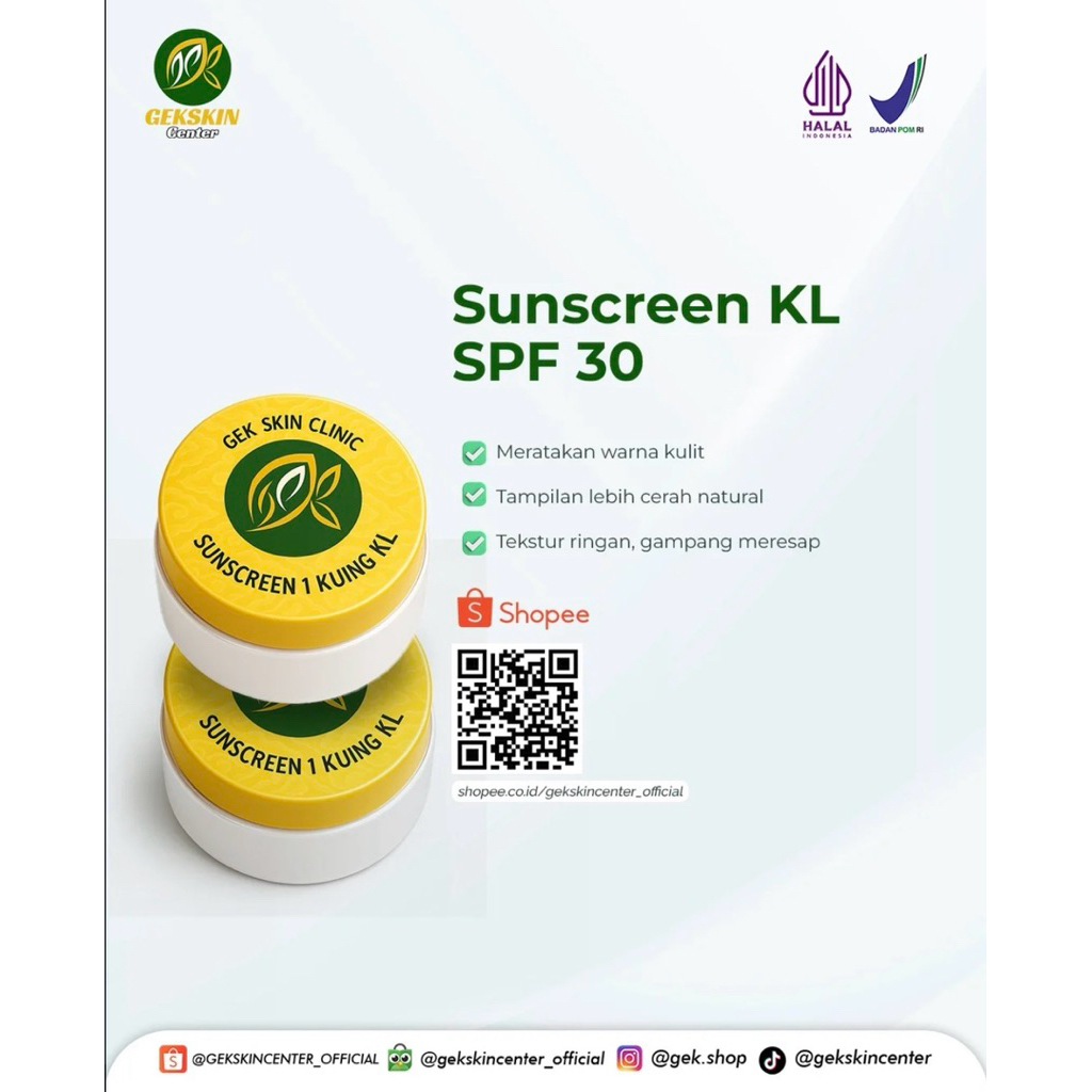 Jual GEK Sunscreen KL (Kuning Langsat) | SPF 30 | Shopee Indonesia