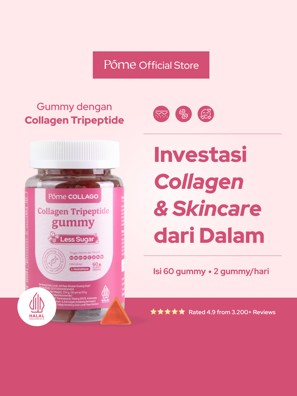 cara memakai red pome l-glutathione HALAL VERSION) WJS True Korea Pomegranate SPF50 Moist Whitening Lotion L Glutathione Red Genuine Original 300g [FREE RM 50 VOUCHER] Red Red Jelly Malam: Cara Pakai