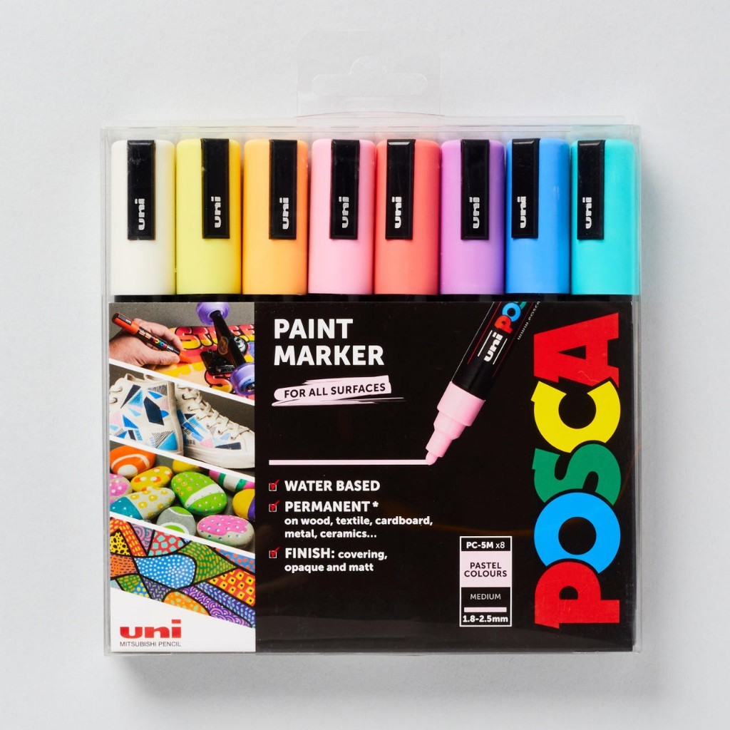 Jual Uni Posca Marker Pastel Colours Set of 8 | Uni Posca | Spidol Cat ...