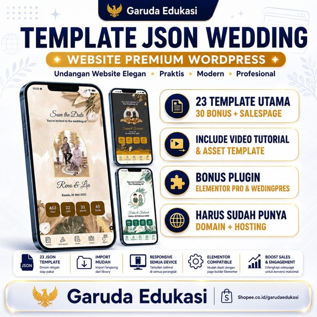 Template JSON Undangan Website Premium Wedding Web Invitation wordpress