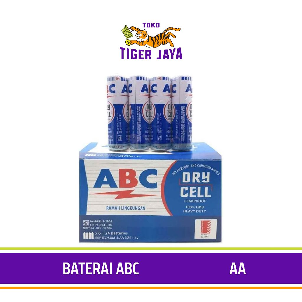 Jual Baterai ABC AA R6 isi 4 pcs / 1 box isi 24 pcs | Shopee Indonesia