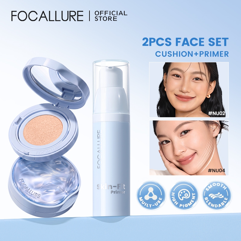 Jual [2PCS SET]FOCALLURE Unstoppable Blue Matte Cushion & Hydrating ...