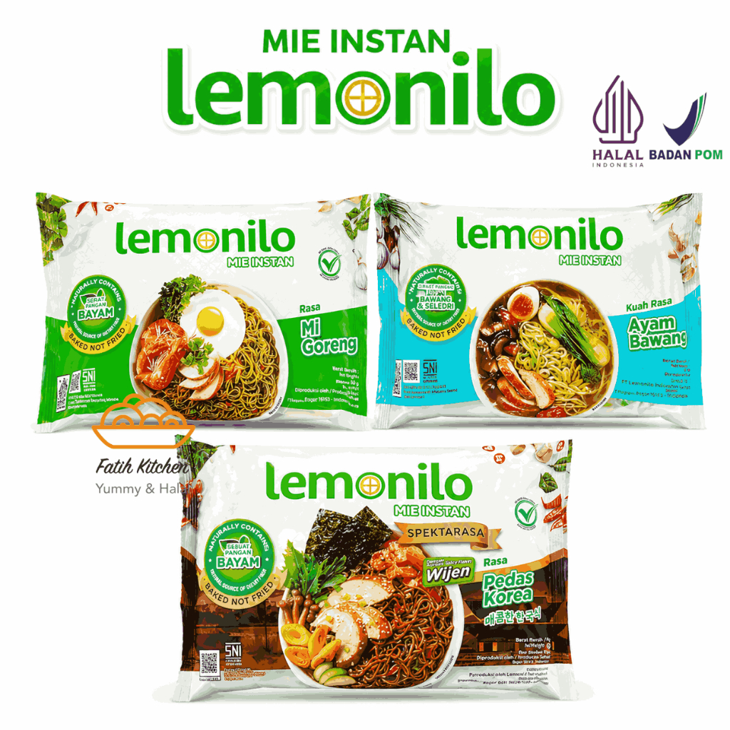Jual LEMONILO Mie Instan Goreng, Pedas Korea, Kuah Ayam Bawang – Sehat ...